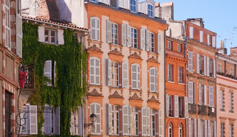 Des logements anciens dans le centre-ville de Toulouse